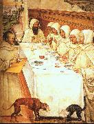 Giovanni Sodoma, St.Benedict his Monks Eating in the Refectory
